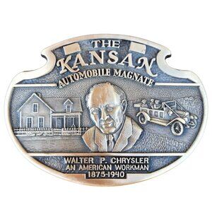 Walter Chrysler Belt Buckle Kansan Automobile Magnate Kansas Collector Series
